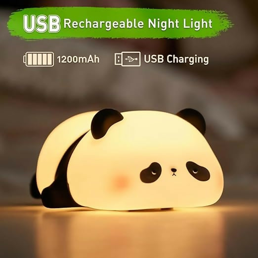 Panda Night Lamp: Soft Silicone LED Touch Light